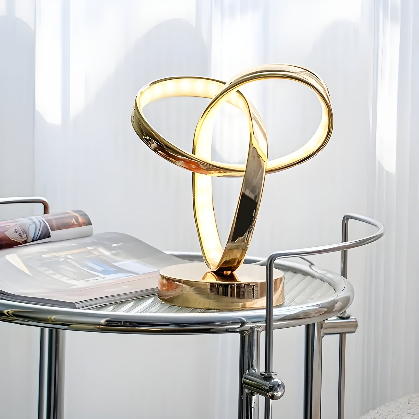 Lampe - Luxus Goldener Möbius-Ring Schreibtisch-Leselampe