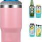 Frendorf | 4 in 1 Edelstahl Dose-/Flaschenisolator, 14Oz Zwei-Wege-Deckel SUS Isolierte Dose Kühler, Bierflaschenhalter (Schwarz)