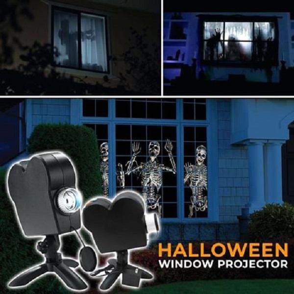 Frendorf Holografischer Projektor 3D | Wetterfeste LED-Videos mit Sound für Fenster (Halloween und Weihnachten)