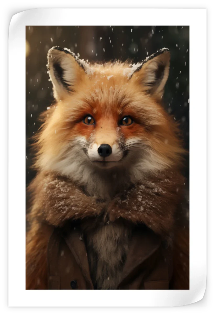 Frendorf | Frohe Winterfuchs Wandkunst