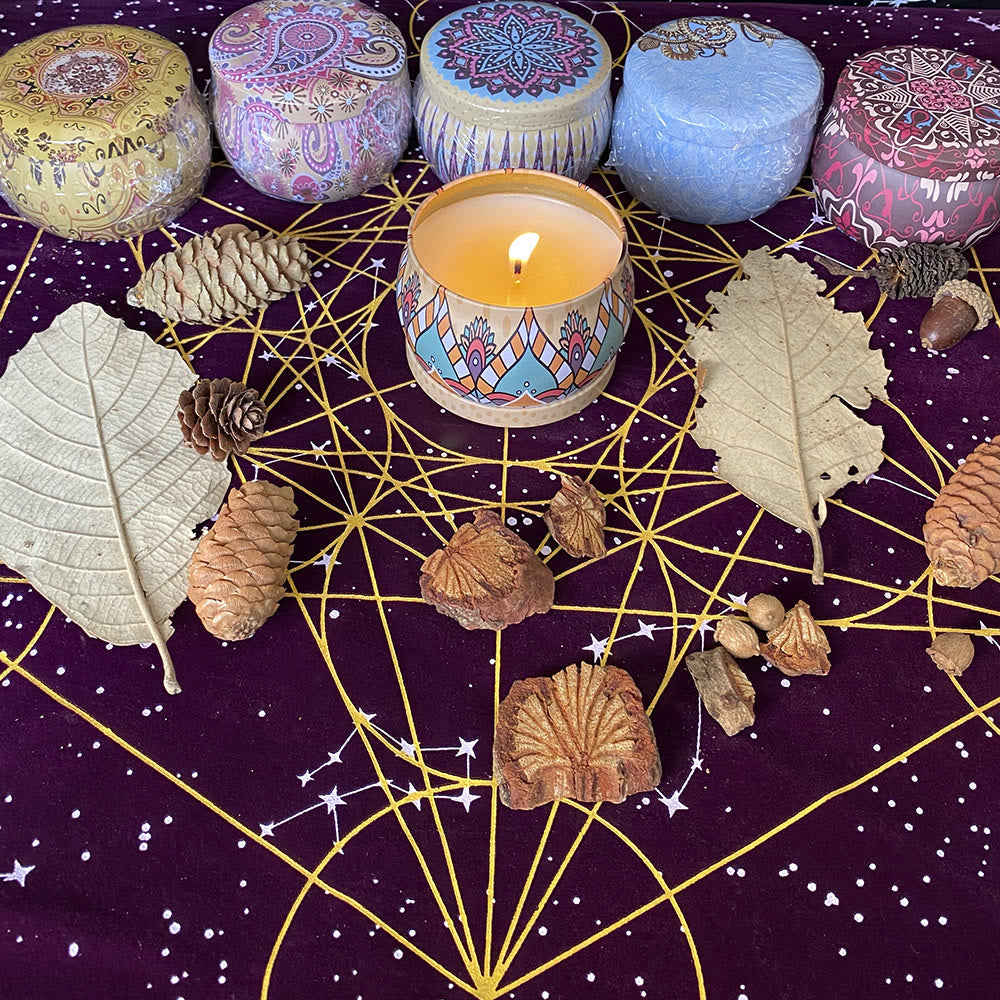 Frendorf Metatrone's Cub Crystal Grid Tischdecke Wandteppich