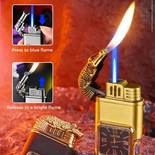 Frendorf | Windproof Feuerzeug Vintage Uhr Lünette Jet Flamme Fackel