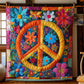 Trippy Hippie Zeichen Quilt