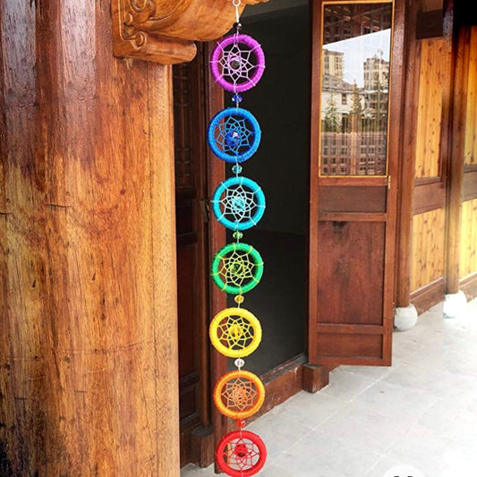 Frendorf Chakra Traumfänger Regenbogen Yoga Wandornament