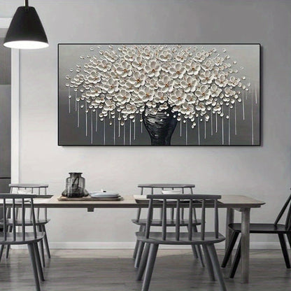 1 Stück, rahmenlos abstraktes goldenes Baumblüten-Leinwandbild Plakate, Minimalismus Wandkunst Bild, moderne Wohnzimmerdekoration ohne Rahmen