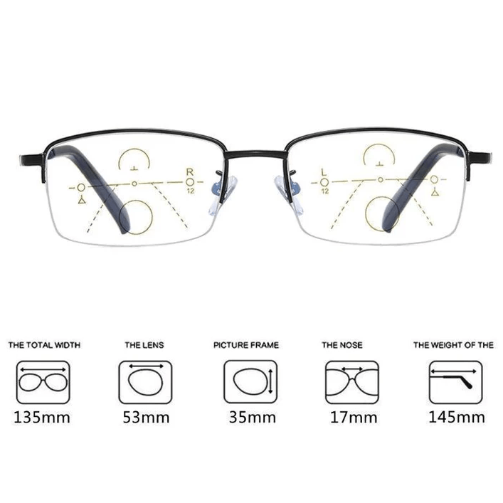 Frendorf | Titanium Progressive Fern- und Nahbereich Dual-Use Lesebrille