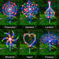 4 Stück Solar Feuerwerk Gartenlampen - Wetterfeste LED Dekorationsbeleuchtung, Solarenergie für Garten und Patio