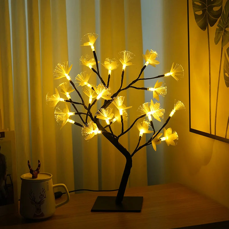 Frendorf | GlowBirch Faseroptische Baumleuchte | Weiße Birke Design | Stimmungsvolle Beleuchtung | Deko für Zuhause