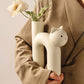 Katze Keramik Vase