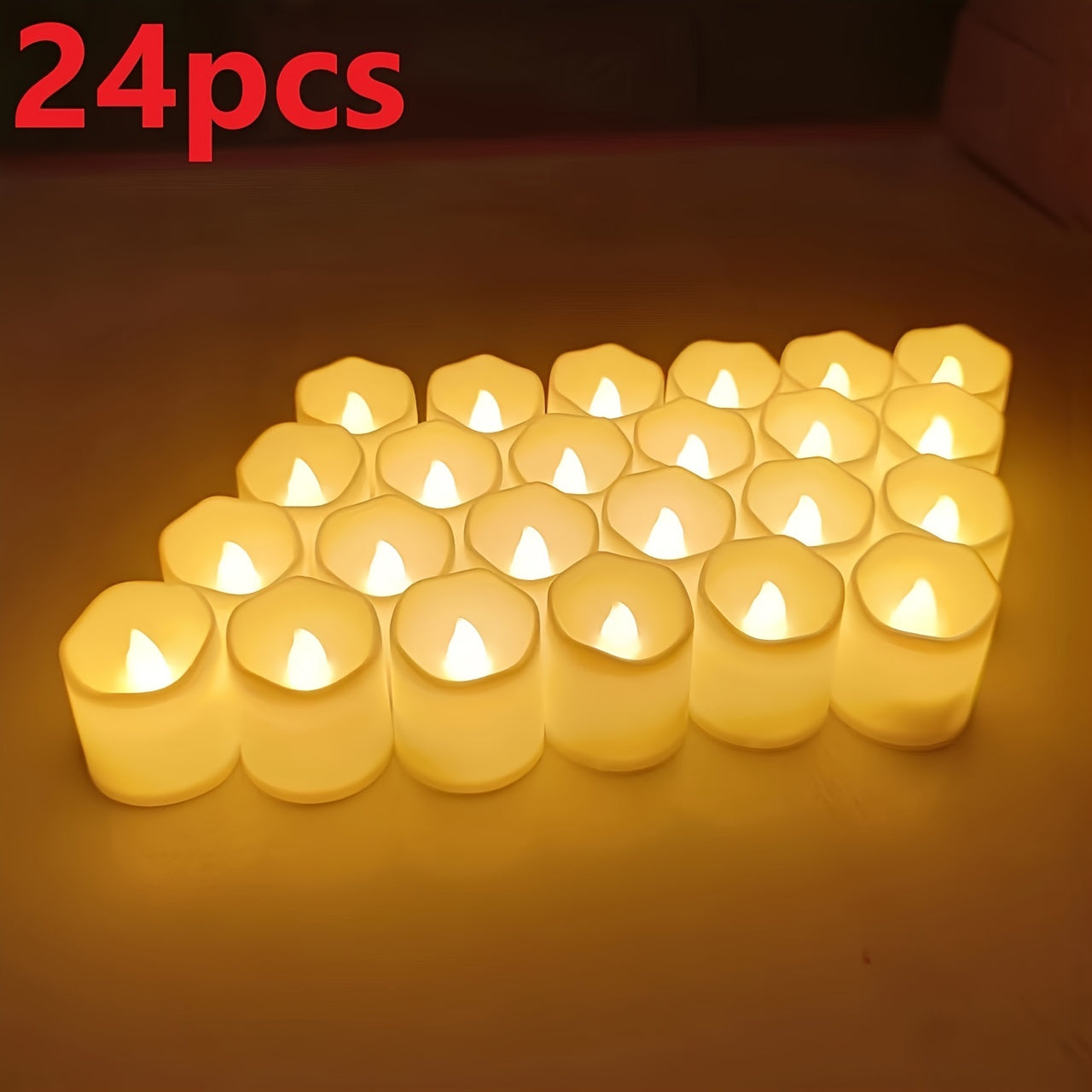 24/50/100 Pack flammenlose LED-Kerzen – batteriebetriebene blinkende Teelichter, rauchlos und romantisch für Hochzeiten und Verlobungen
