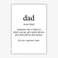 Dad Gerahmte Typografie Wandkunst Druck
