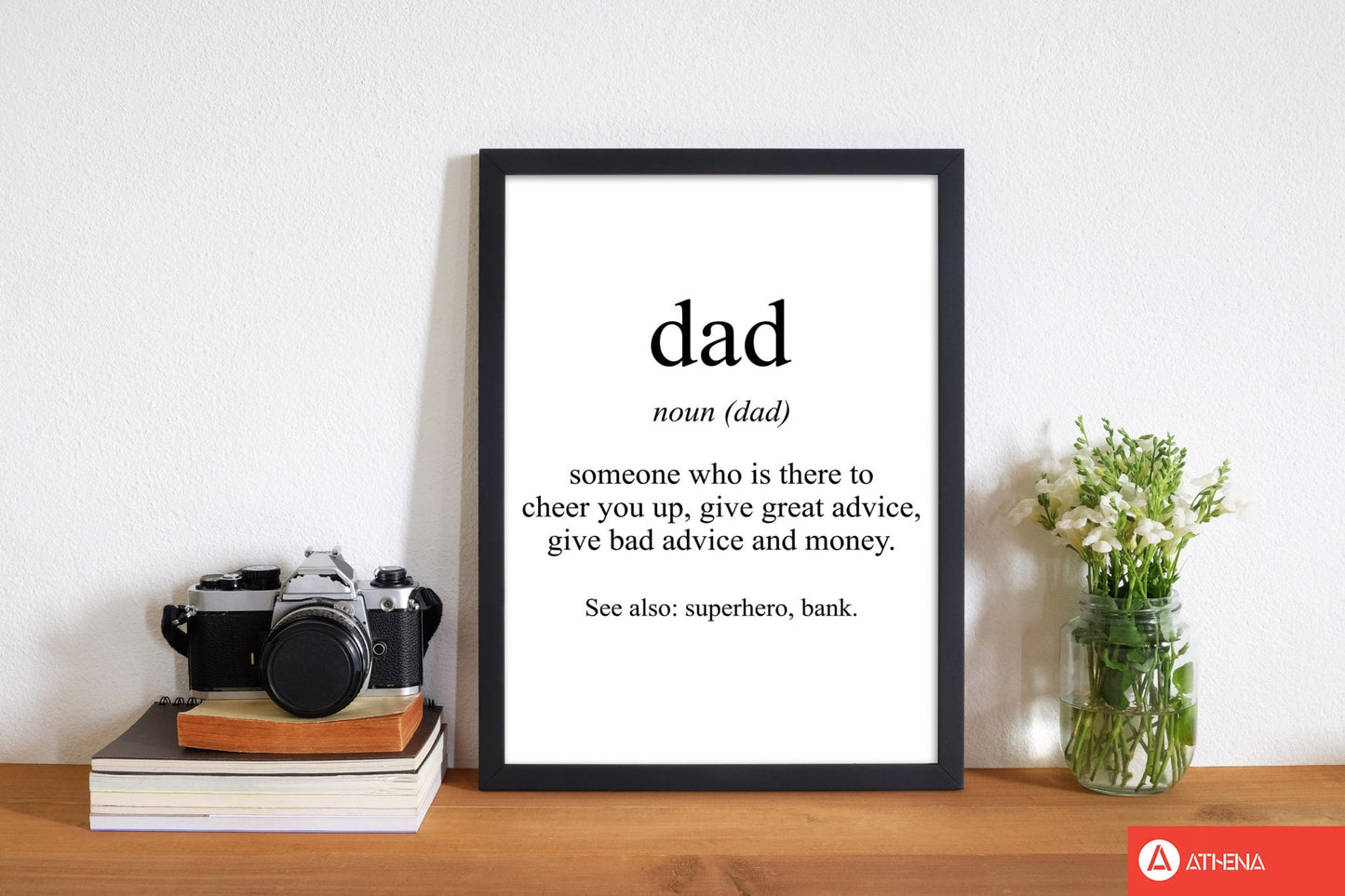 Dad Gerahmte Typografie Wandkunst Druck