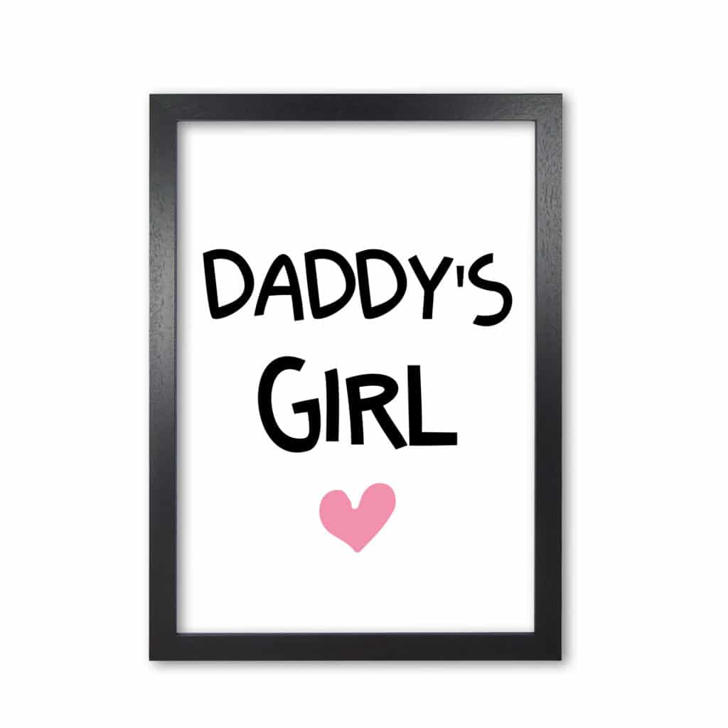 Daddy's Girl Pink Framed Nursey Wall Art Print
