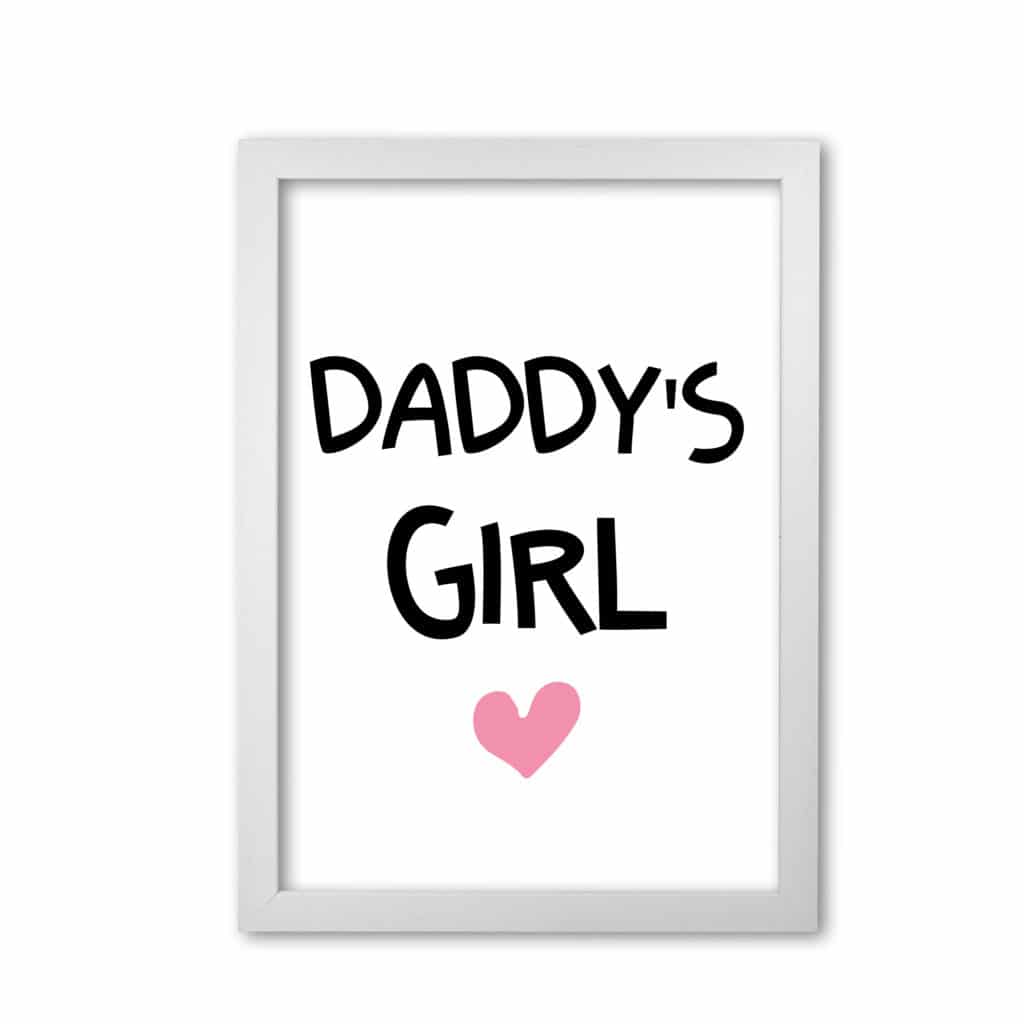 Daddy's Girl Pink Framed Nursey Wall Art Print