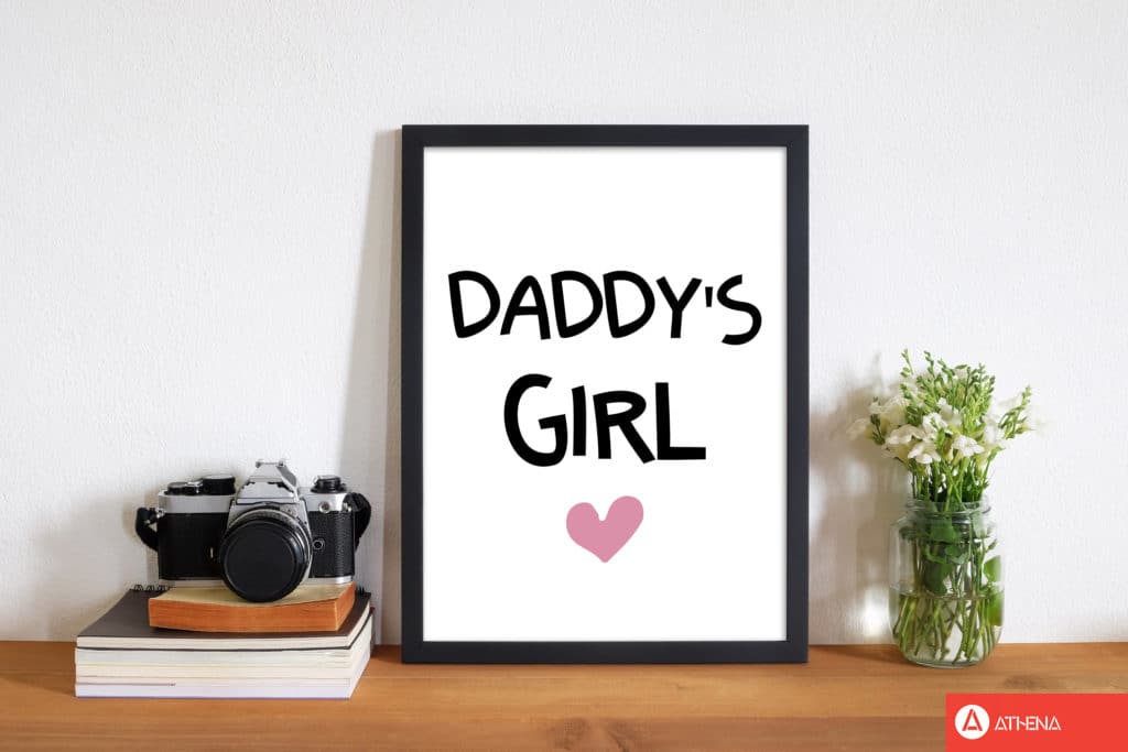 Daddy's Girl Pink Framed Nursey Wall Art Print