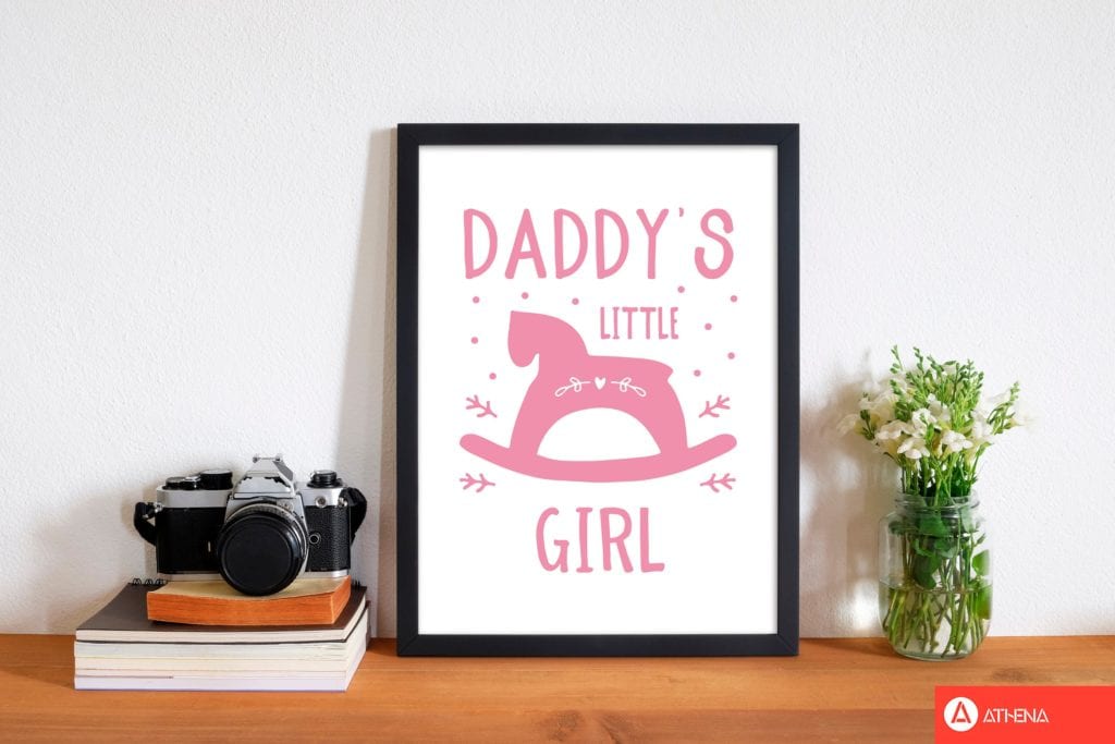 Daddy's Little Girl Rahmen Kunstprint für das Kinderzimmer