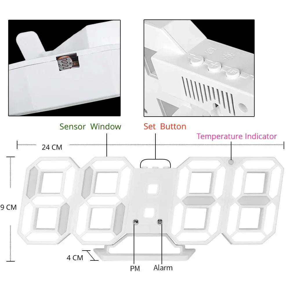 Digitale 3D LED Wanduhr – Modernes Design mit Dimmfunktion und optimaler Sichtbarkeit