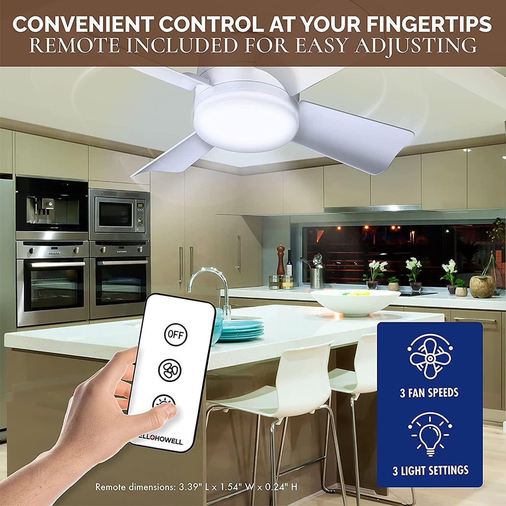 Frendorf | 2-in-1 LED Deckenventilator Licht mit Fernbedienung, E27/B22 Sockel
