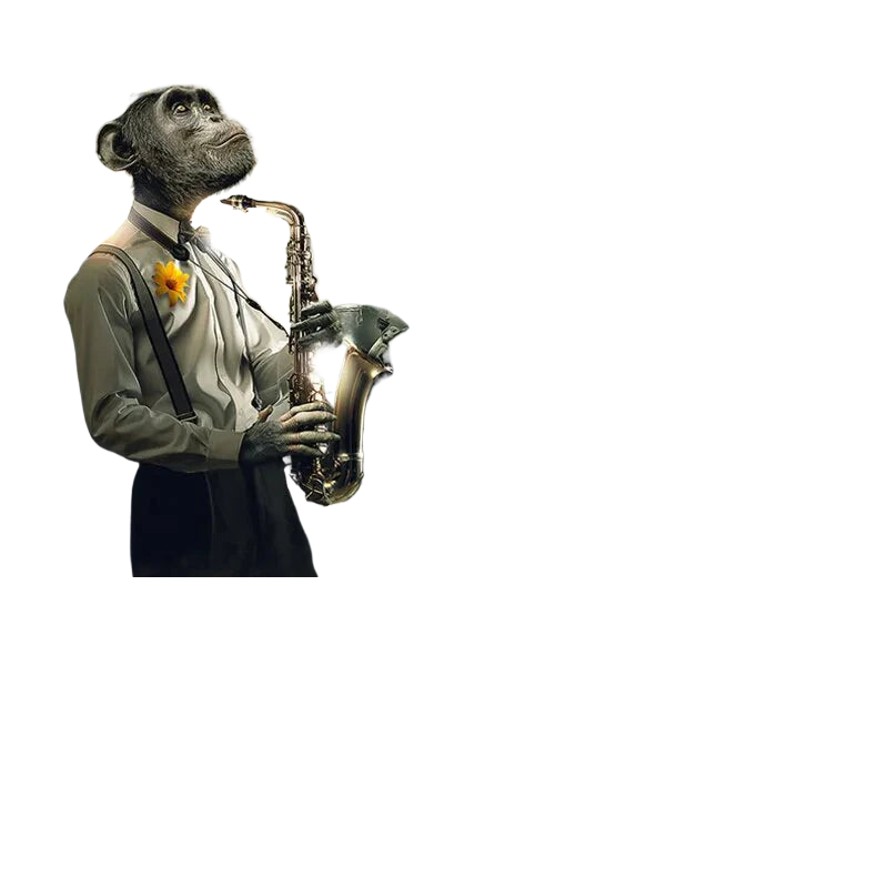 Reh Kaninchen Gorilla Jazz Affe Katze rauchende Leinwandmalerei Tier Poster und Drucke Moderne Wandkunst Bild für Badezimmerdekoration