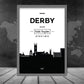 Derby City Skyline Stadtbild Druck
