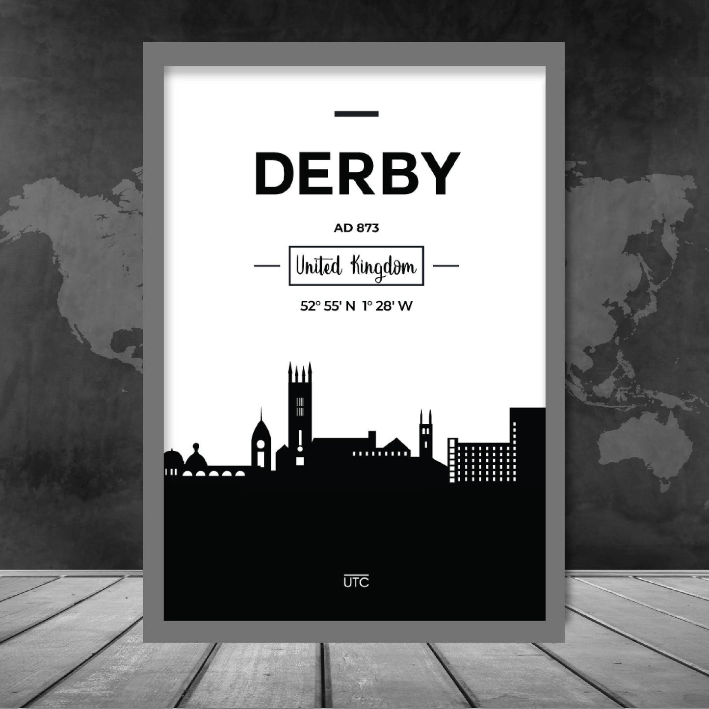 Derby City Skyline Stadtbild Druck