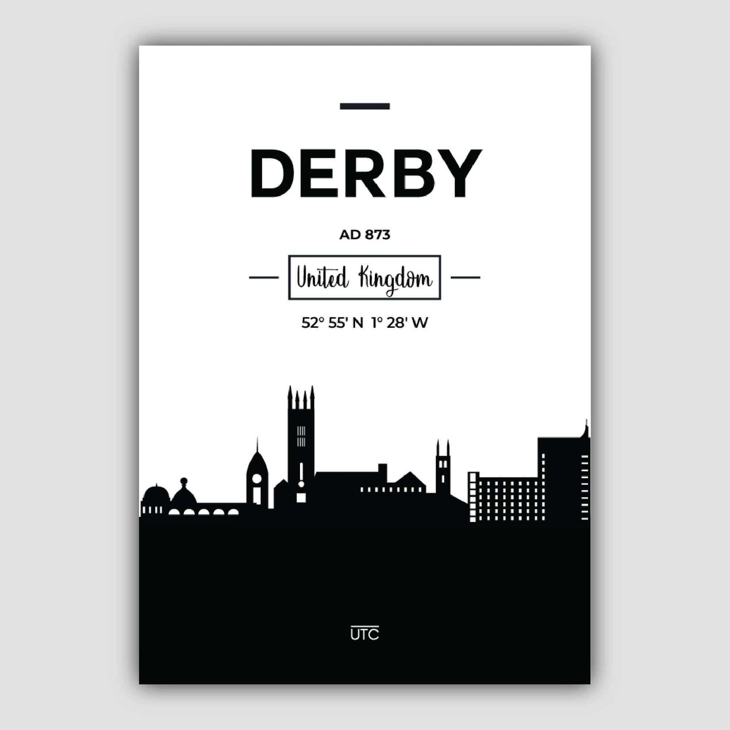 Derby City Skyline Stadtbild Druck