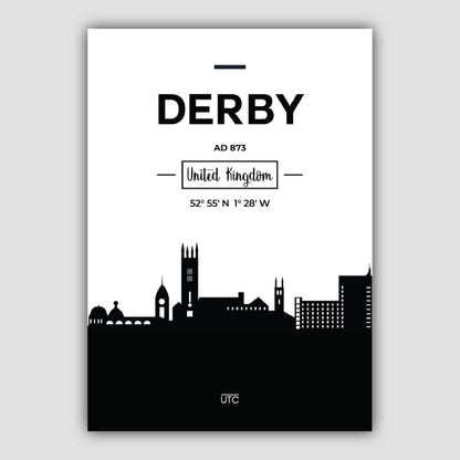 Derby City Skyline Stadtbild Druck