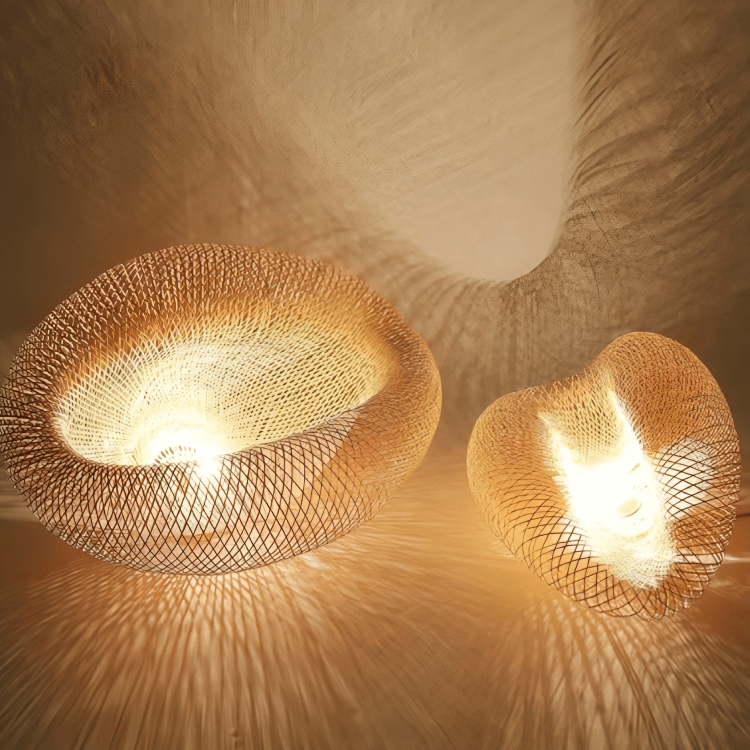 Frendorf | Stilvolle und warme Design Rattan Pendelleuchte