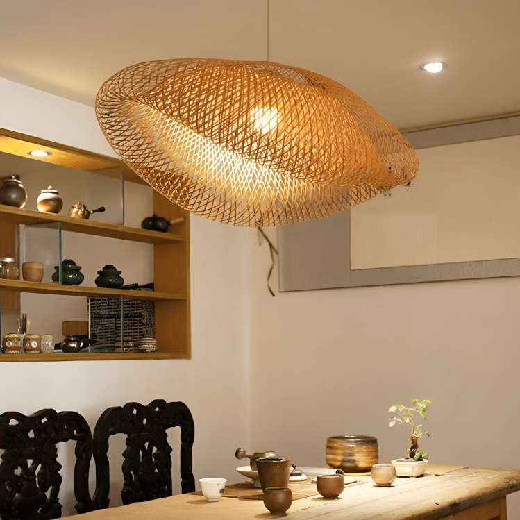 Frendorf | Stilvolle und warme Design Rattan Pendelleuchte