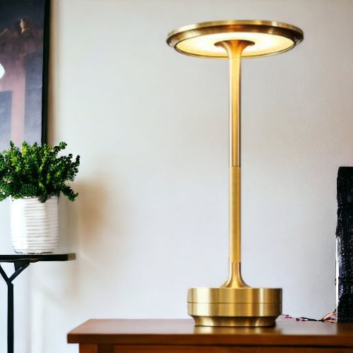 Frendorf | LunaLuxe Moderne LED-Tischleuchte | Kabellos & Dimmbar | Perfekte Deko & Leselampe