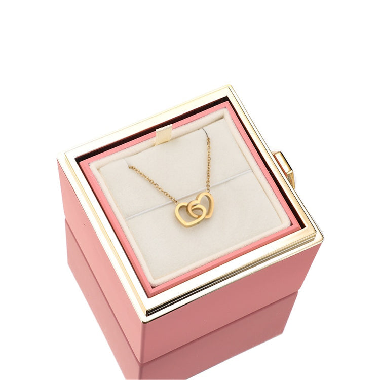 Frendorf | [Ideales Geschenk] Ewige Rosenbox - Mit gravierter Halskette & künstlicher Rose