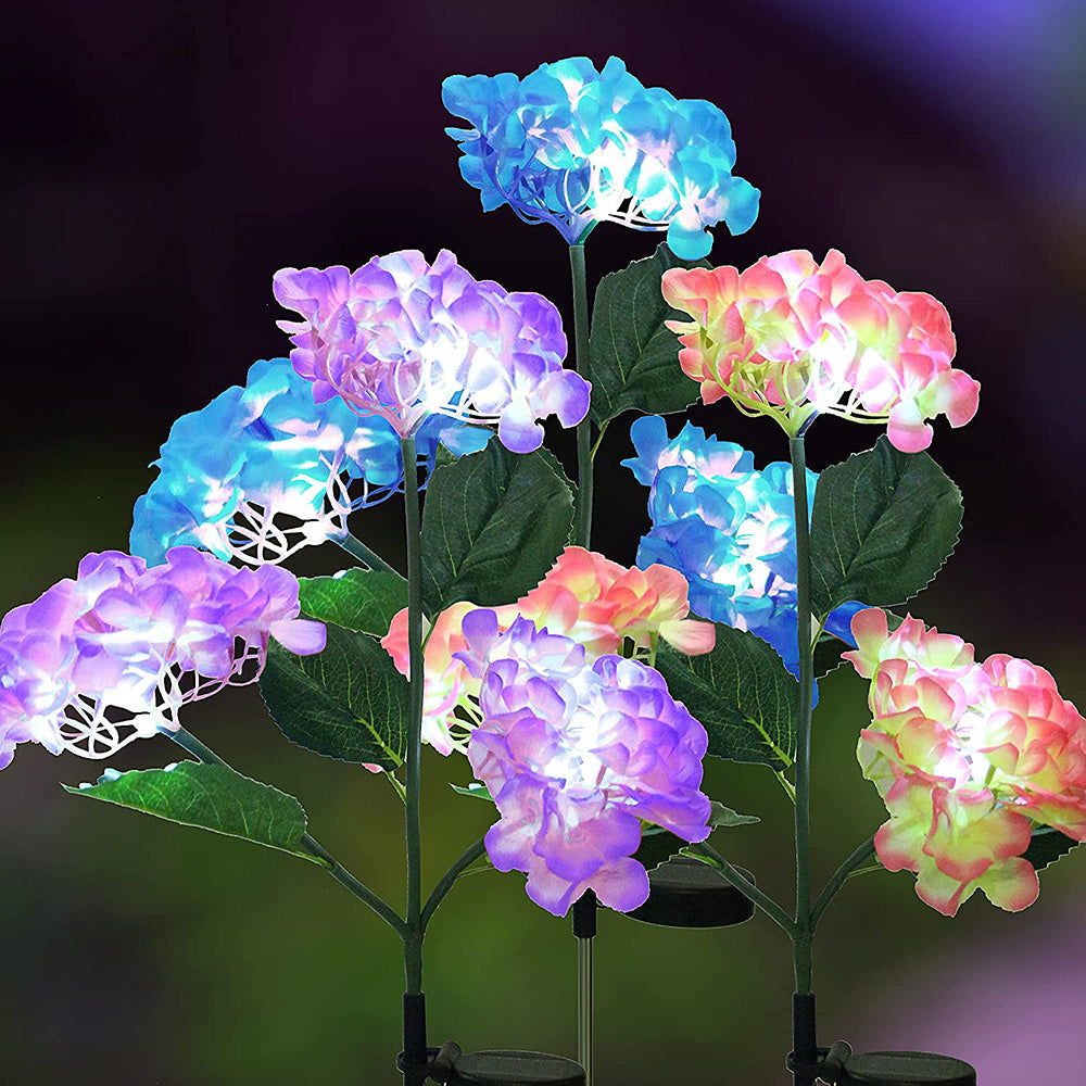 Royaleva Solar-Hortensien-Gartenlichter - Lebendige LED-Blumenstecker für die Außendekoration
