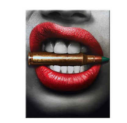 Diamond Lips Leinwandmalerei Nordische Poster Drucke