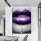 Diamond Lips Leinwandmalerei Nordische Poster Drucke
