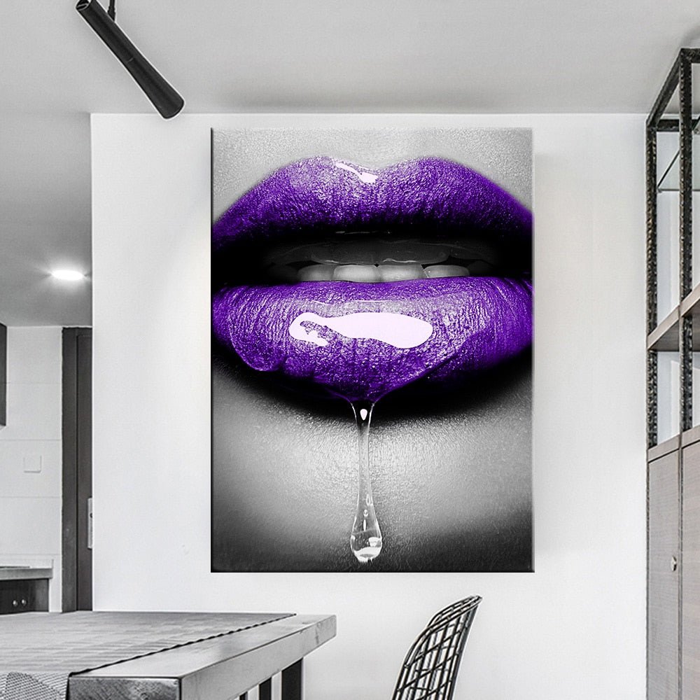 Diamond Lips Leinwandmalerei Nordische Poster Drucke