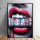 Diamond Lips Leinwandmalerei Nordische Poster Drucke