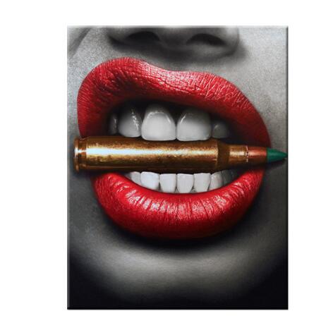 Diamond Lips Leinwandmalerei Nordische Poster Drucke