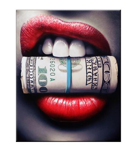 Diamond Lips Leinwandmalerei Nordische Poster Drucke