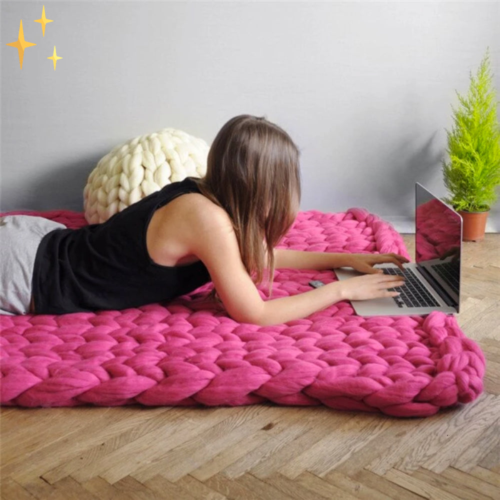 Frendorf | DIY Chunky XL 1000 Gramm Wollgarn für das Stricken einer Herrlich Weichen Decke