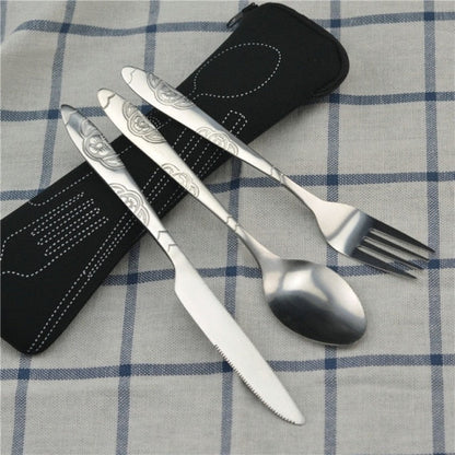 Geschirr Tragbares Besteck Steakmesser Reisegeschirr mit Tasche