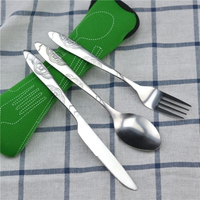 Geschirr Tragbares Besteck Steakmesser Reisegeschirr mit Tasche