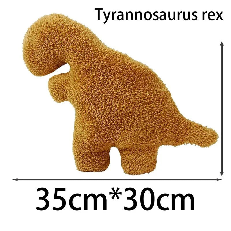 Dino Nugget Plüschkissen: Niedliches Dino-Hühnchen Nugget Kissen