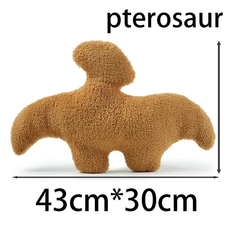 Dino Nugget Plüschkissen: Niedliches Dino-Hühnchen Nugget Kissen
