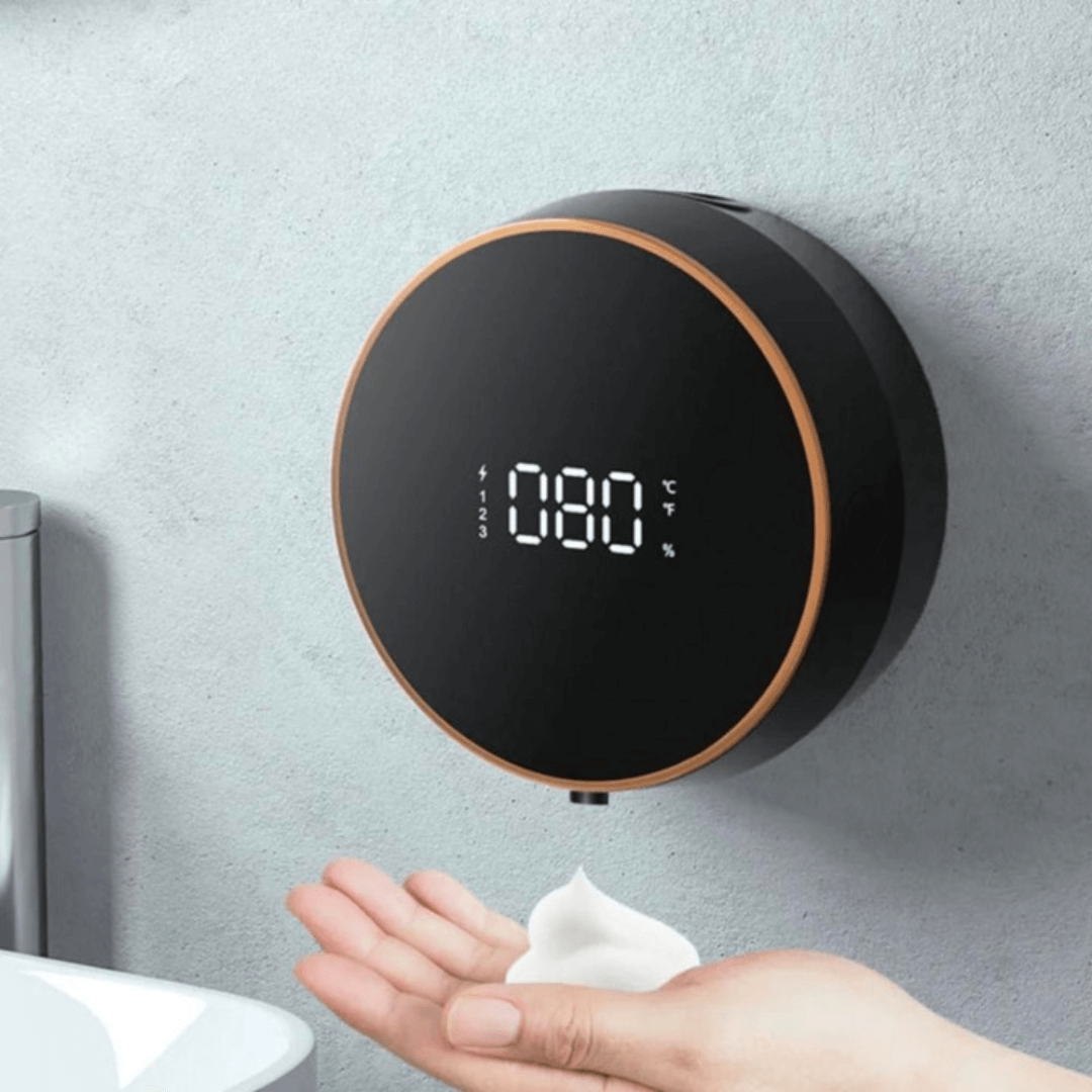 Frendorf | Berührungsloser, wandmontierter Schaumseifenspender mit LED-Temperaturanzeige