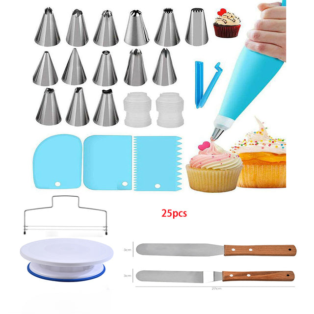 Frendorf | DIY Kuchen Drehteller Creme Dekoration Zubehör Spatel Set Backwerkzeug