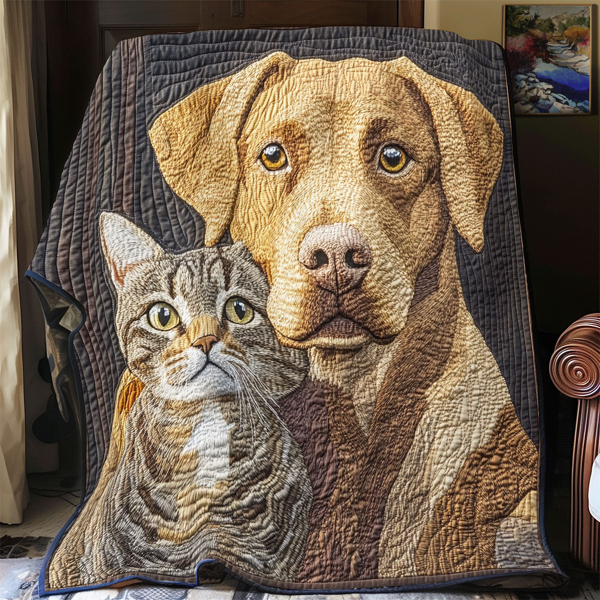 Hund und Katze Tagesdecke