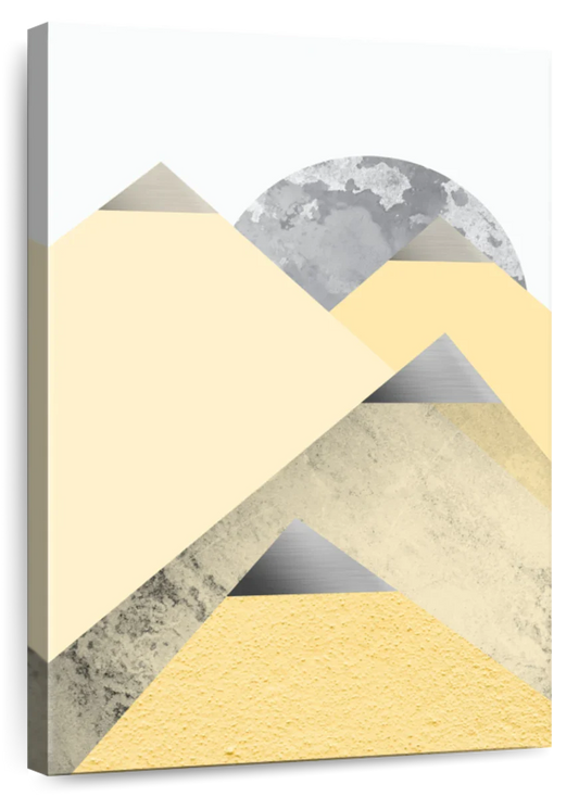 Frendorf | Gelb und Grau Berge II Wandkunst
