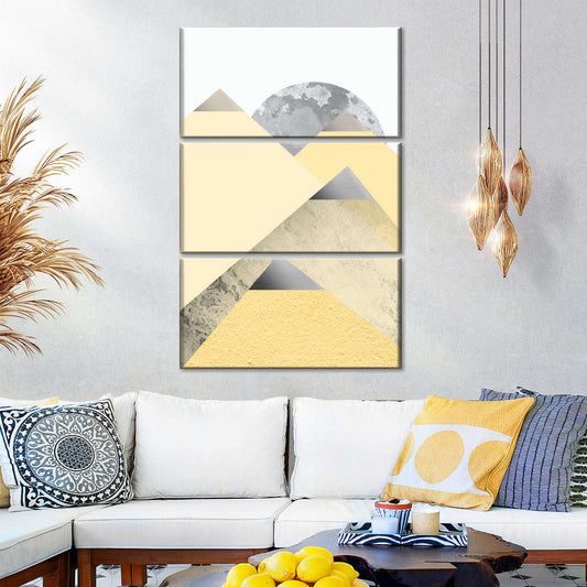 Frendorf | Gelb und Grau Berge II Wandkunst