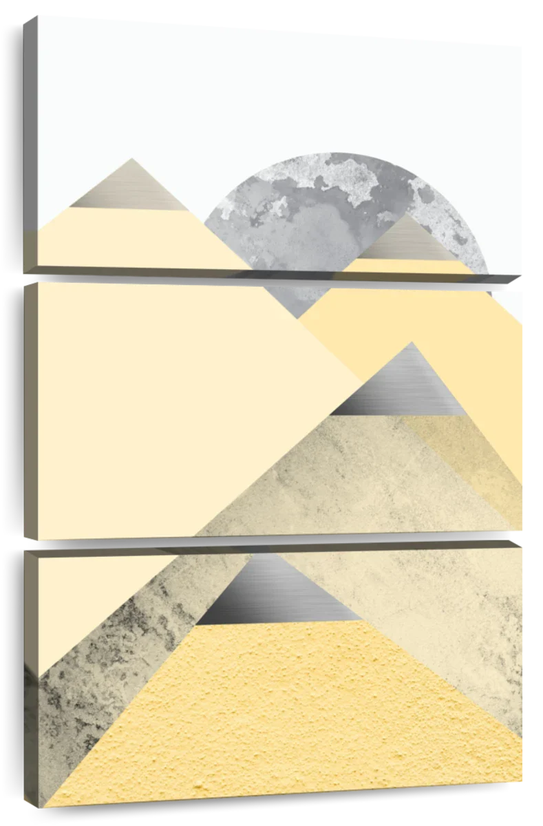 Frendorf | Gelb und Grau Berge II Wandkunst
