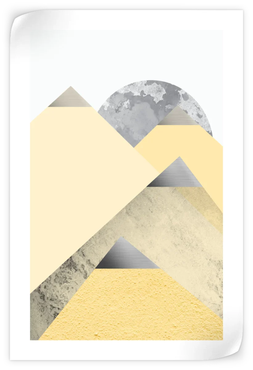 Frendorf | Gelb und Grau Berge II Wandkunst